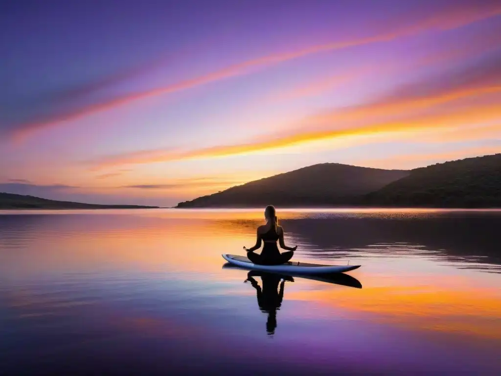 Mañana dorada en Laguna Garzón, Uruguay: practicando yoga en paddleboard