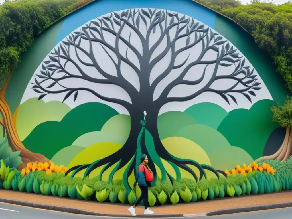 Un mural vibrante y moderno que promueve el cuidado del ambiente en Uruguay a través del arte