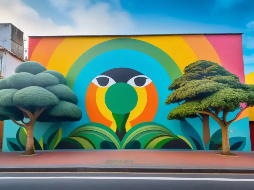 Un mural vibrante y moderno en Uruguay, uniendo a personas diversas por el bienestar ambiental