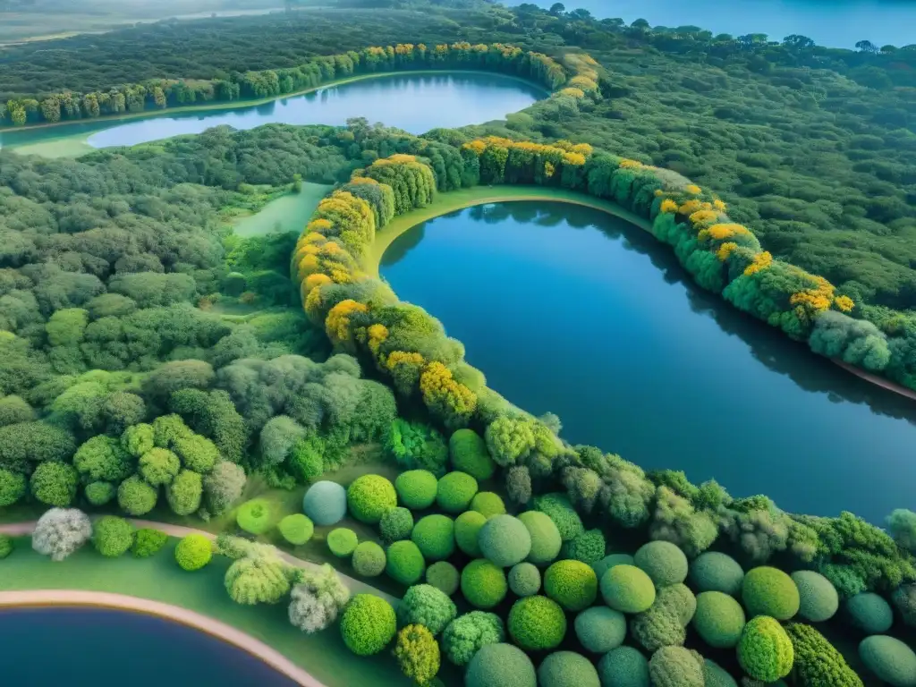 Un oasis de serenidad: parque verde en Uruguay, gente disfrutando actividades al aire libre