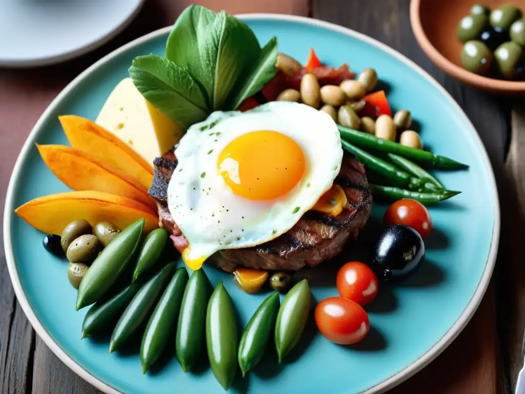 Una obra maestra culinaria: Chivito al Plato con ingredientes nativos uruguayos, una explosión de sabores y colores