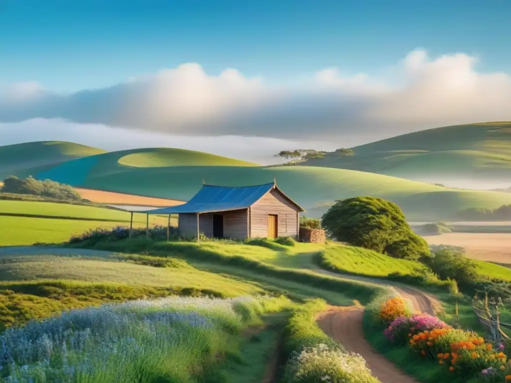 Paisaje rural sereno en Uruguay resalta la importancia de la salud mental en áreas rurales