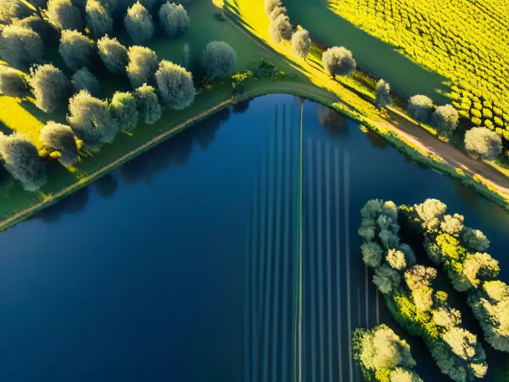 Un paisaje sereno de un exuberante olivar en Uruguay