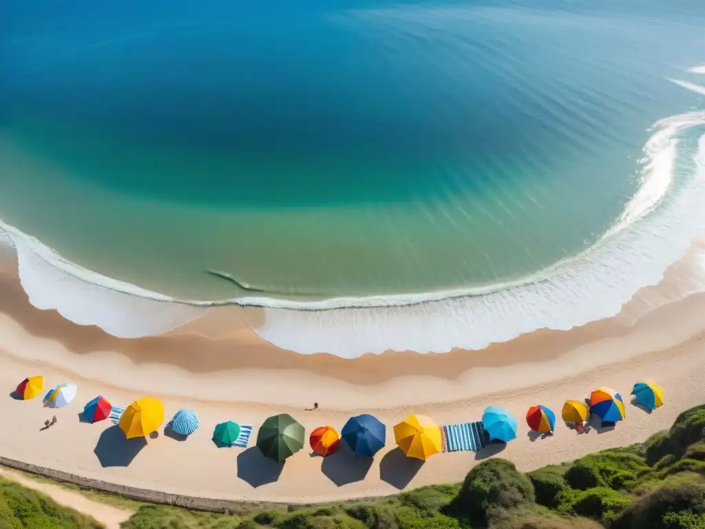 Un paraíso costero en Uruguay: diversidad de personas disfrutando actividades bajo el sol, reflejando impacto cambio climático seguro salud