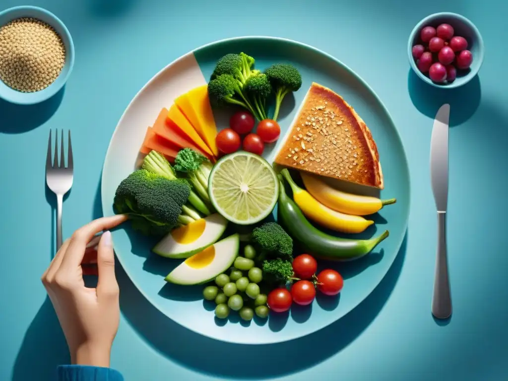 Plato colorido y balanceado para diabéticos con recetas de cocina uruguaya