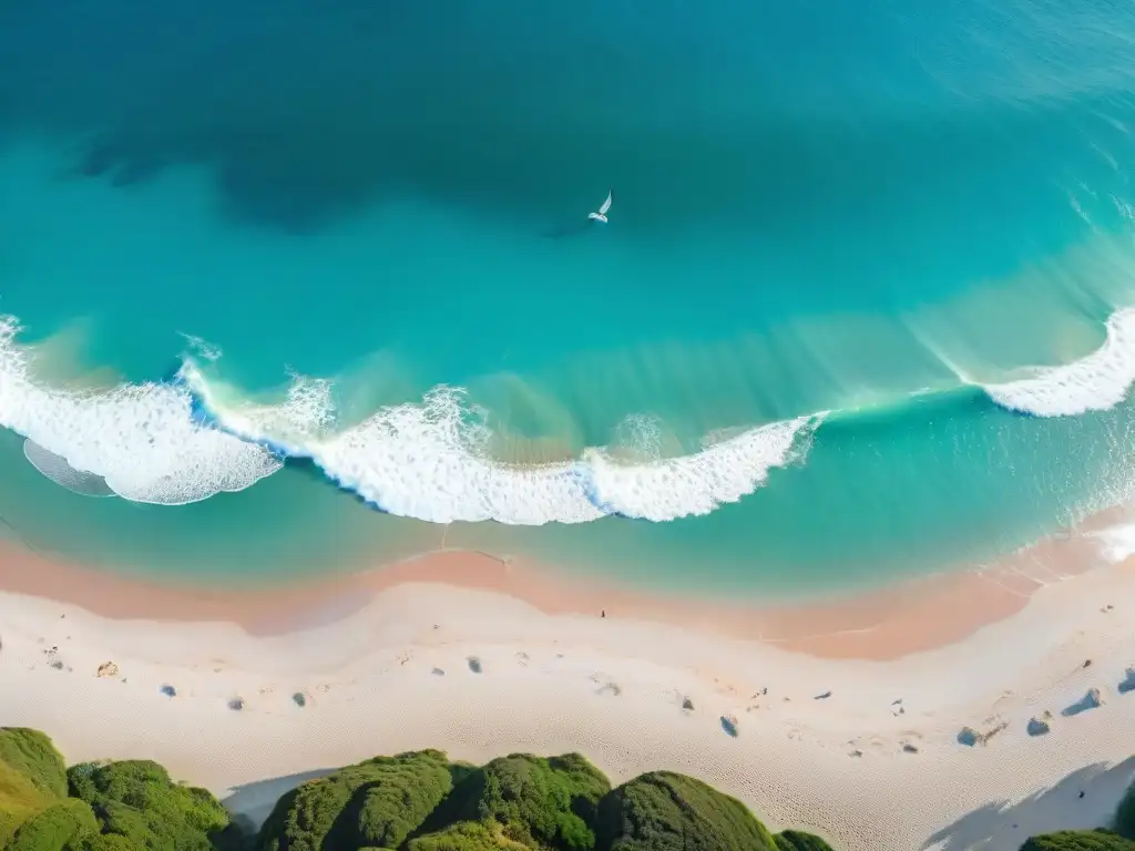 Playa virgen en Uruguay, sin contaminación plástica, con aguas cristalinas y vida marina nativa