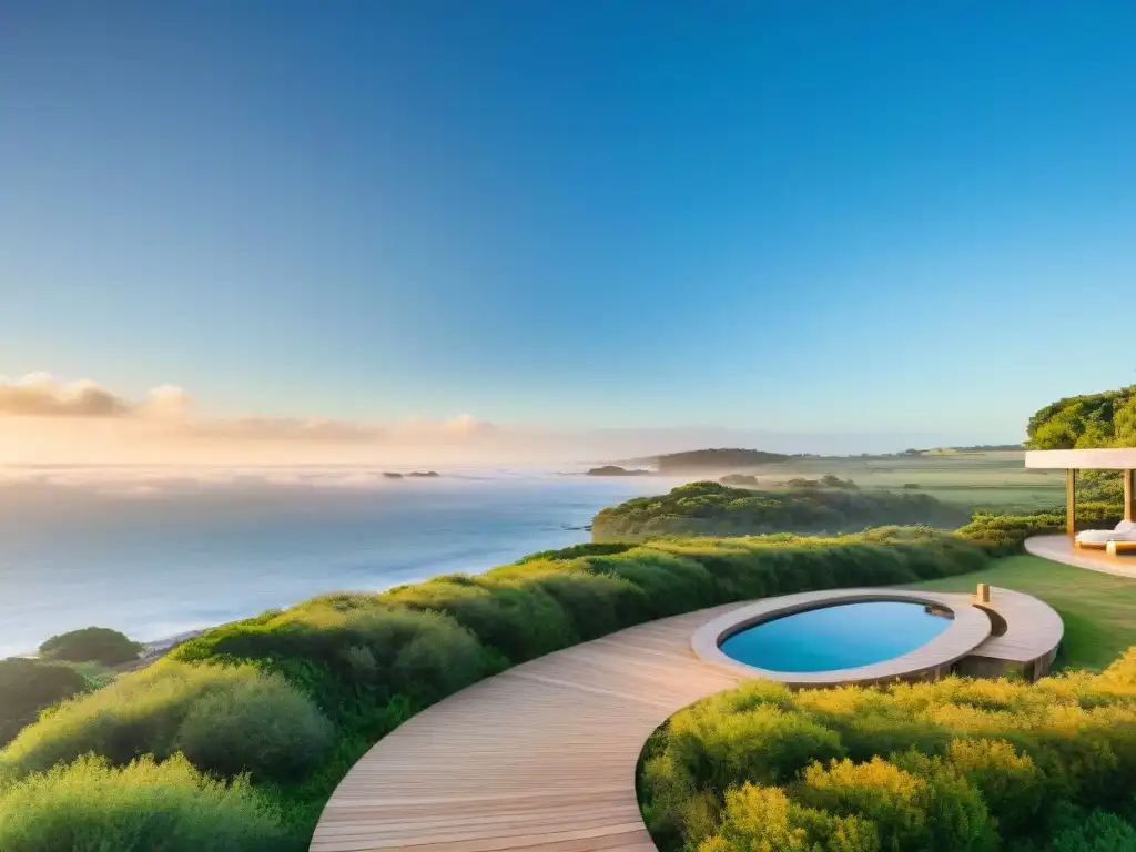 Retiro de bienestar en Uruguay: meditación en la naturaleza con vista al mar al atardecer