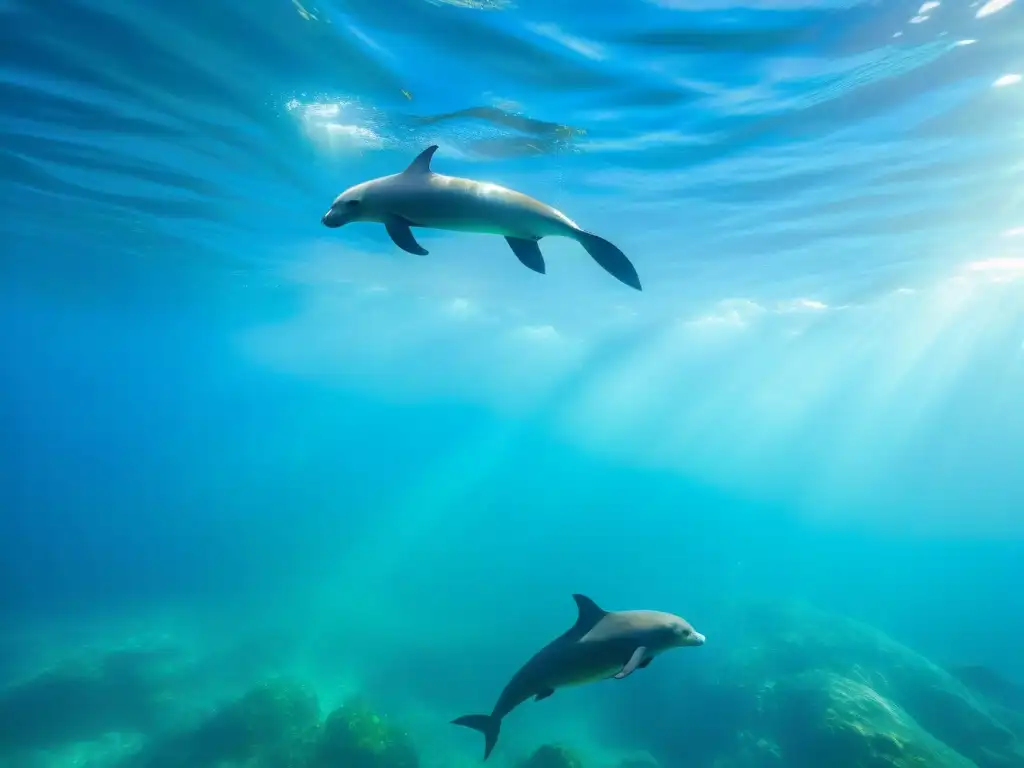 Snorkelers interactúan con leones marinos en Cabo Polonio, Uruguay