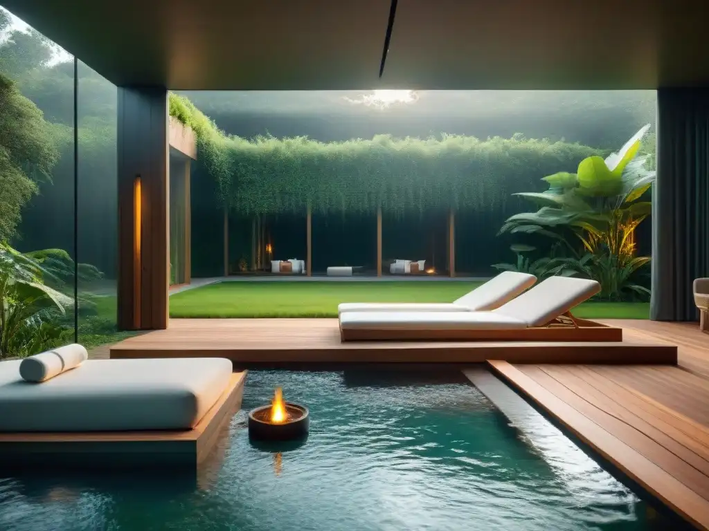 Spa ecológico de lujo en Uruguay con diseño moderno y vistas a la naturaleza