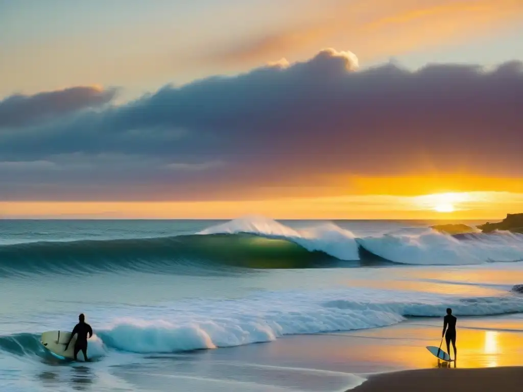 Una terapéutica sesión de surf en Uruguay, donde la diversidad y la paz se unen al atardecer en Punta del Diablo