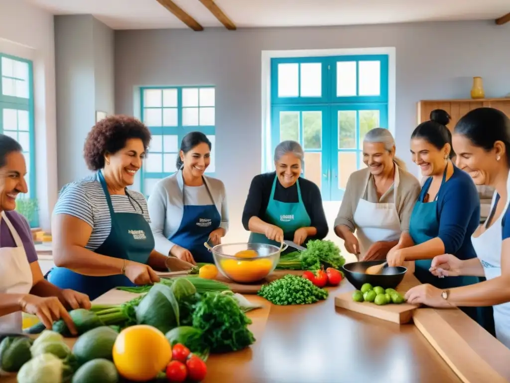 Unidad y conocimiento compartido en clase de cocina comunitaria en Uruguay