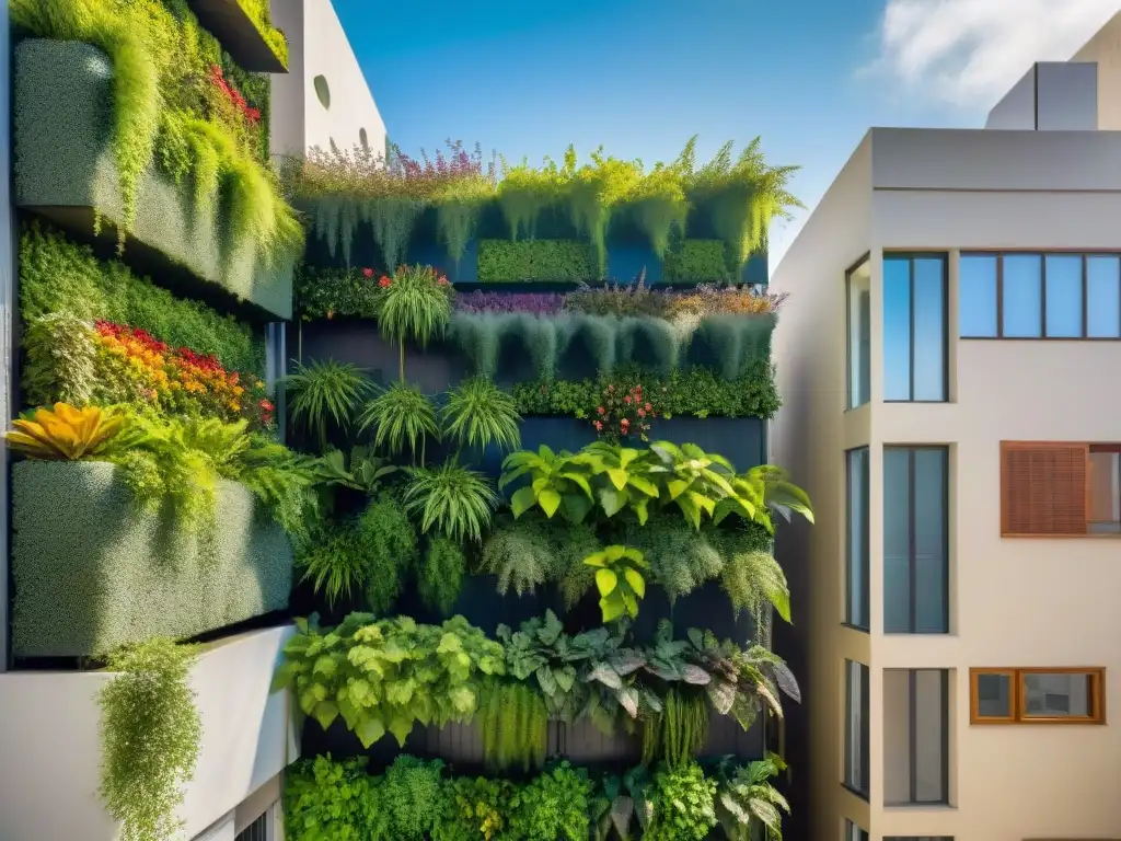 Un jardín vertical futurista en Montevideo, Uruguay, con beneficios de naturaleza y arquitectura en armonía