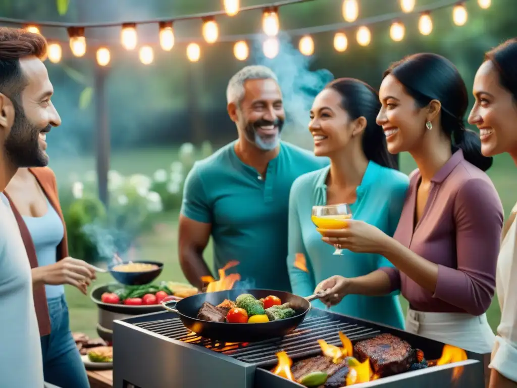 Un vibrante asado al aire libre, resaltando la Importancia del bienestar integral en Uruguay