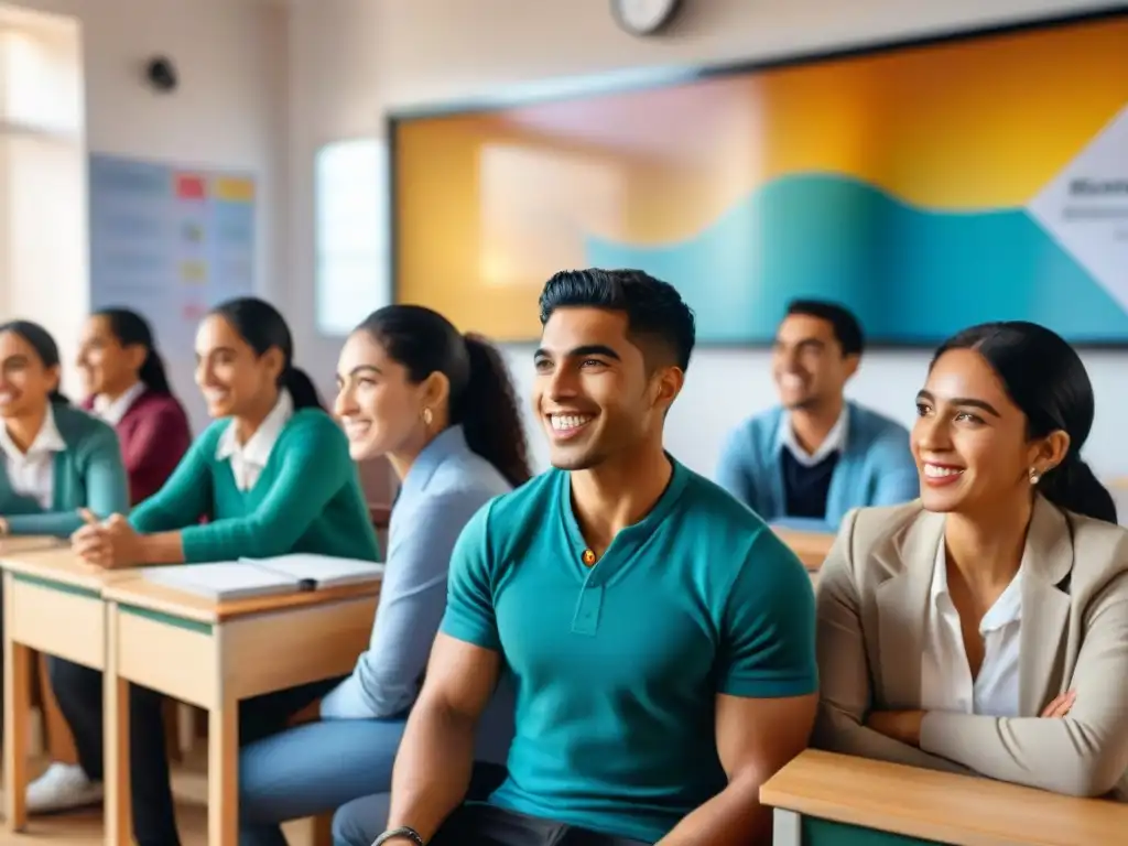 Vibrante discusión sobre educación, salud y bienestar financiero en un aula de Uruguay