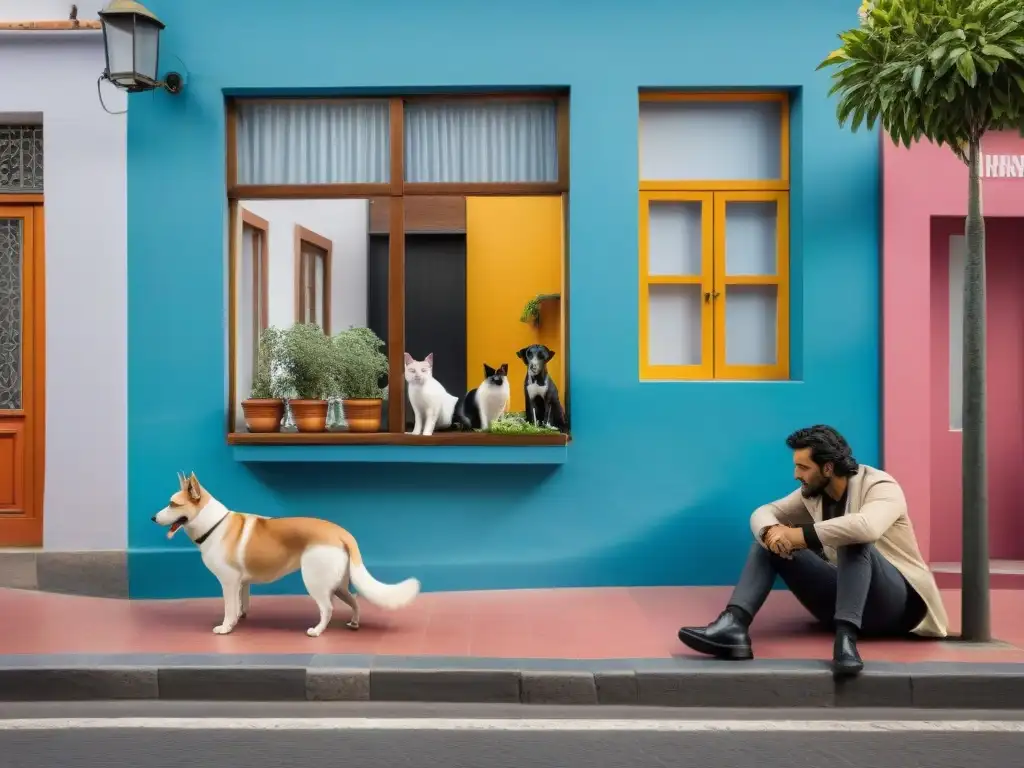 Vibrante convivencia: animales felices en la calle de Uruguay, reflejo de programas bienestar animal Uruguay