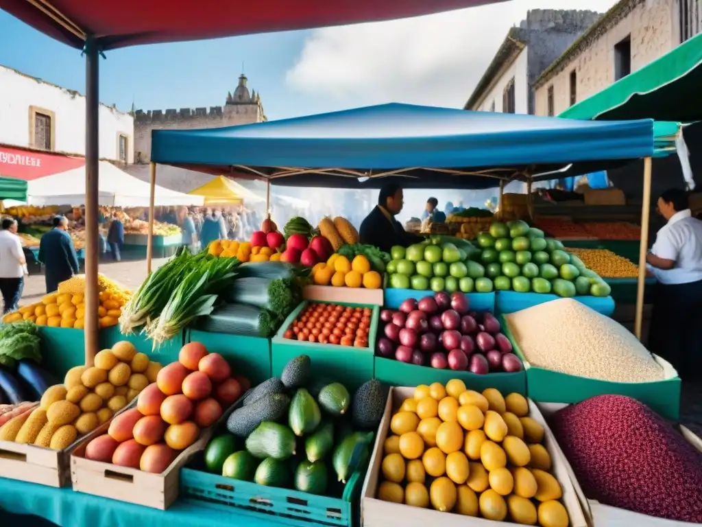 Un vibrante mercado de agricultores en Uruguay con productos sin gluten