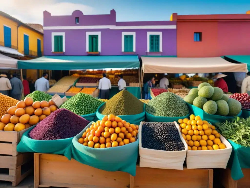 Un vibrante mercado de agricultores en Uruguay con superalimentos locales, inmunidad y frescura