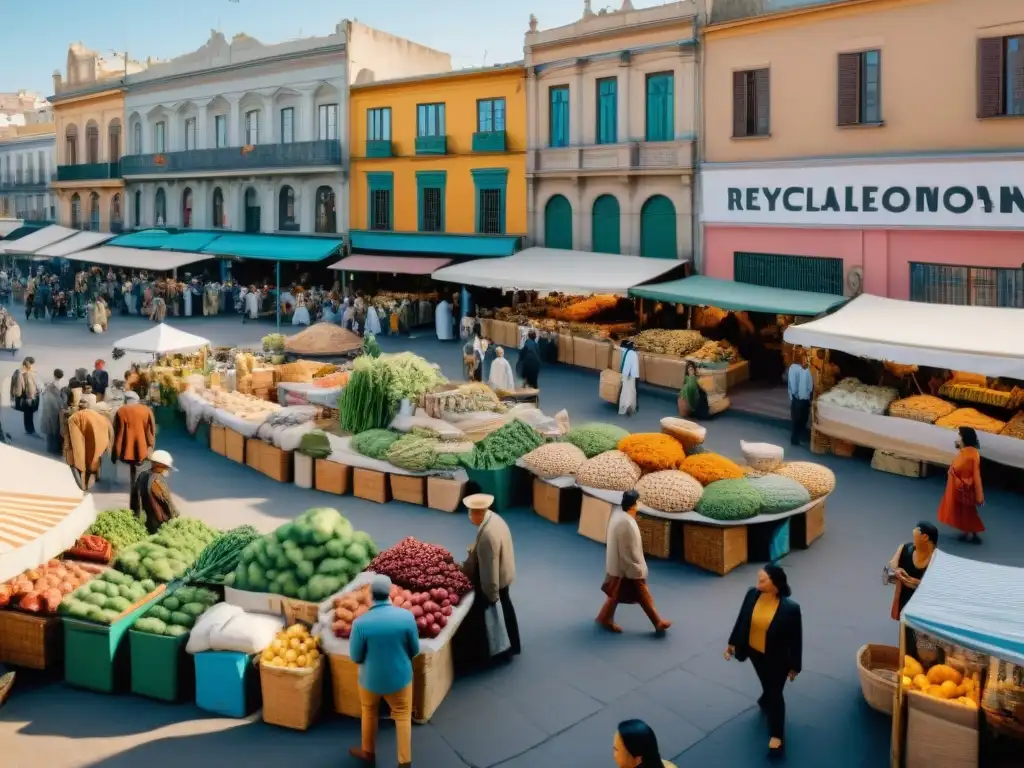 Vibrante mercado en Montevideo con economía circular en Uruguay