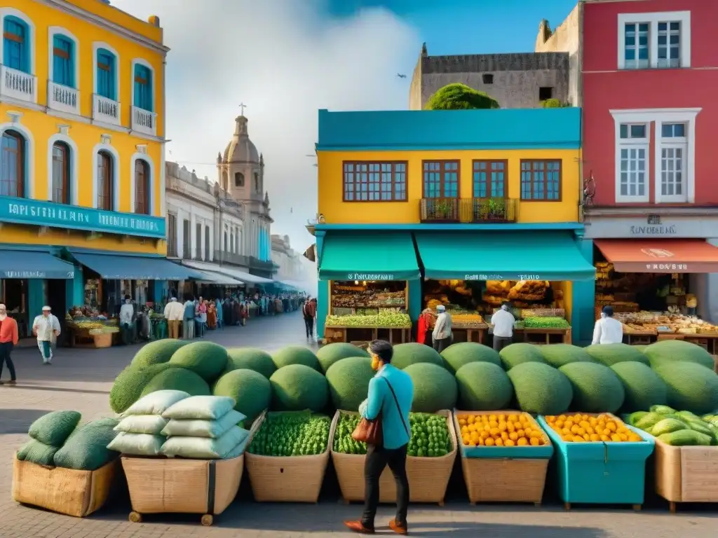 Vibrante mercado en Montevideo, Uruguay, con productos ecoamigables y economía circular en Uruguay