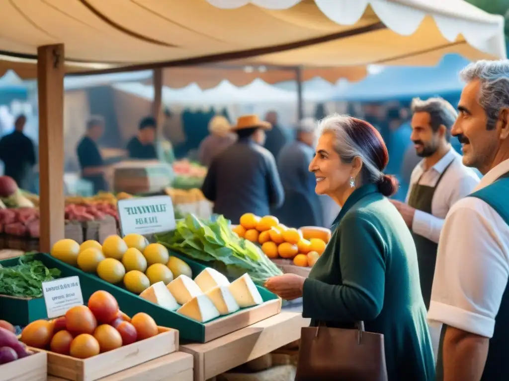 Un vibrante mercado en Uruguay con productos frescos y gastronomía sostenible