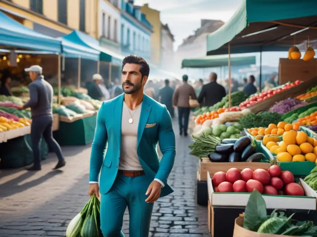 Vibrante mercado en Montevideo, Uruguay, con productos frescos y modernos