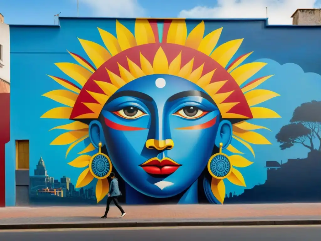 Un vibrante mural urbano en Uruguay que fusiona tradición y modernidad con colores audaces