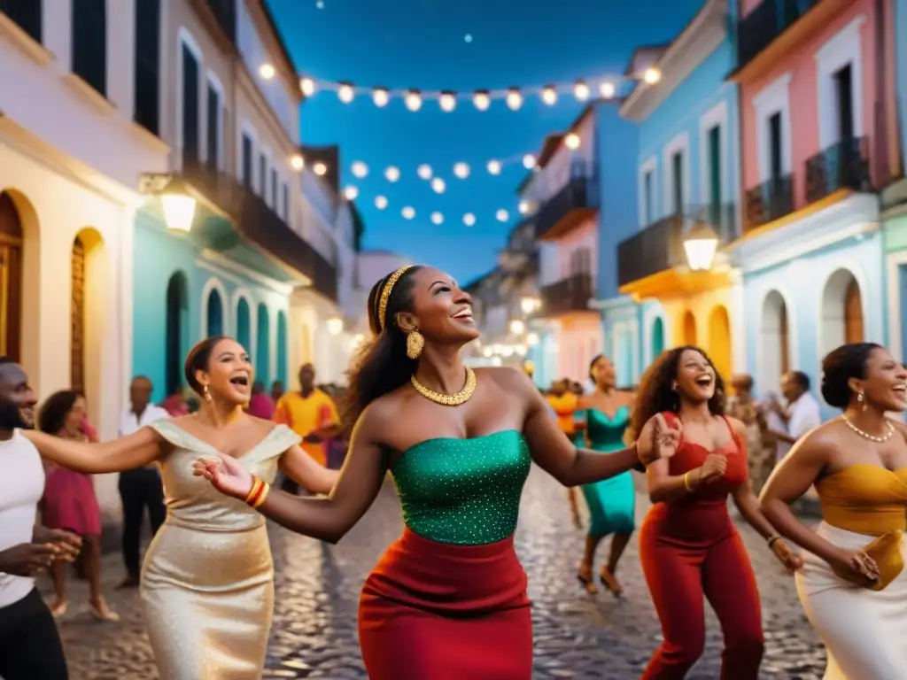 Vibrante terapia de baile candombe en la calle: comunidad, conexión y celebración bajo las estrellas