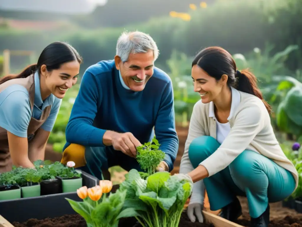 Voluntariado fortalece comunidades en Uruguay: diversidad y colaboración en un jardín comunitario