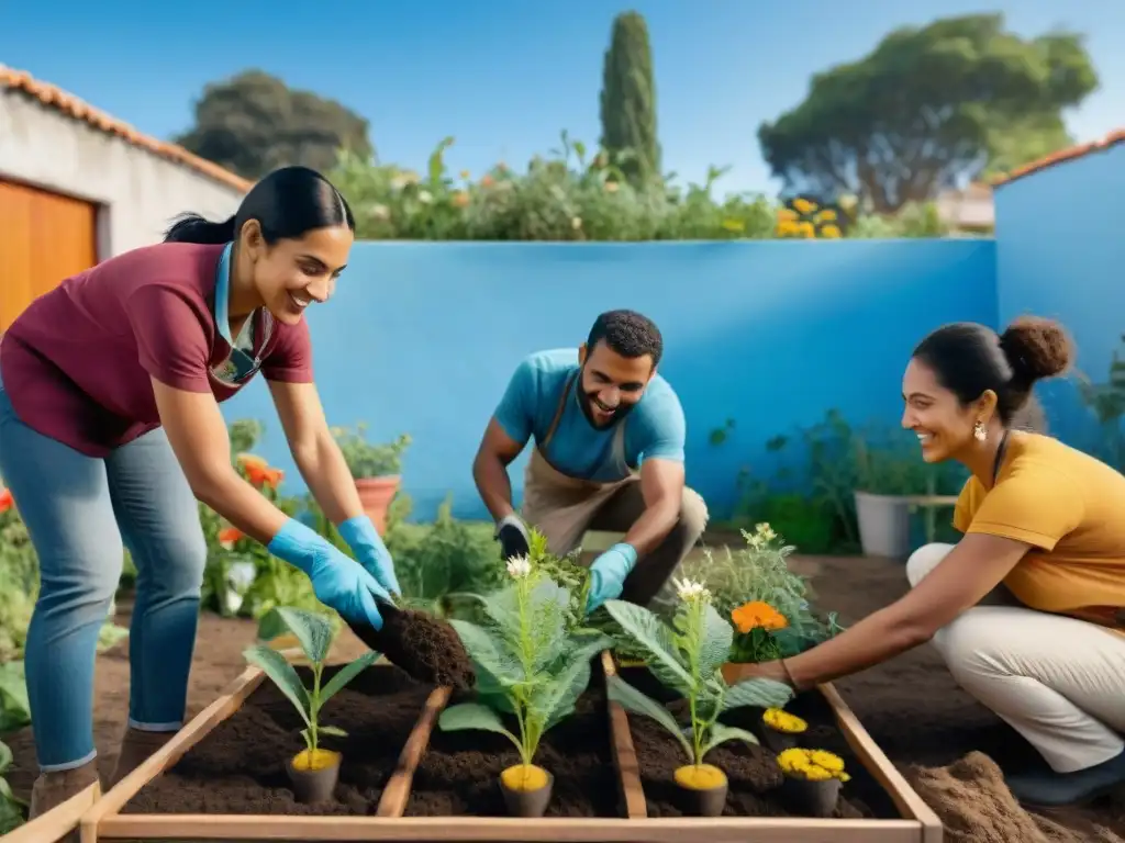 Voluntariado intercultural en Uruguay: Diversidad, colaboración y armonía en un jardín comunitario