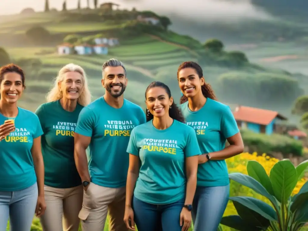 Voluntariado internacional desde Uruguay construyendo juntos en comunidad rural bajo el sol brillante