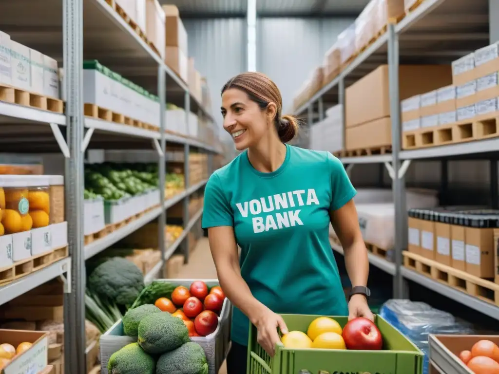 Voluntarios en un banco de alimentos en Uruguay, colaboración comunitaria y esperanza en acción