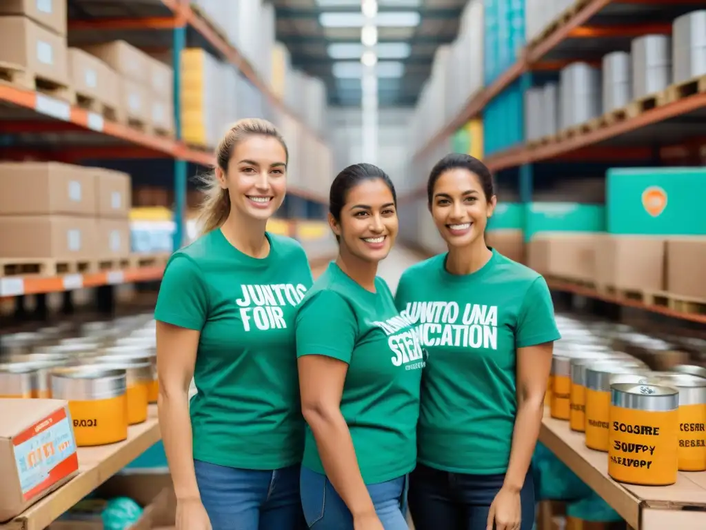 Voluntarios del Banco de Alimentos Uruguay organizan donaciones en un almacén colorido y solidario